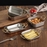 Maxbell Stainless Steel Serving Tray Retro Food Tray for Hamburger Meat French Fries S Retro