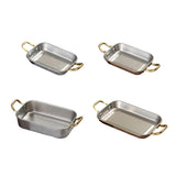 Maxbell Stainless Steel Serving Tray Retro Food Tray for Hamburger Meat French Fries S Retro