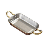 Maxbell Stainless Steel Serving Tray Retro Food Tray for Hamburger Meat French Fries S Retro Gold