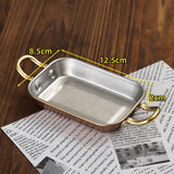 Maxbell Stainless Steel Serving Tray Retro Food Tray for Hamburger Meat French Fries S Retro Gold