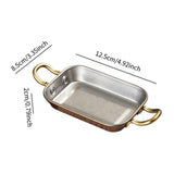 Maxbell Stainless Steel Serving Tray Retro Food Tray for Hamburger Meat French Fries S Retro Gold