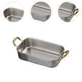 Maxbell Stainless Steel Serving Tray Retro Food Tray for Hamburger Meat French Fries L Retro