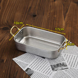 Maxbell Stainless Steel Serving Tray Retro Food Tray for Hamburger Meat French Fries L Retro