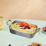 Maxbell Stainless Steel Serving Tray Retro Food Tray for Hamburger Meat French Fries L Retro