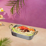 Maxbell Stainless Steel Serving Tray Retro Food Tray for Hamburger Meat French Fries L Retro