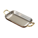 Maxbell Stainless Steel Serving Tray Retro Food Tray for Hamburger Meat French Fries L Retro Gold