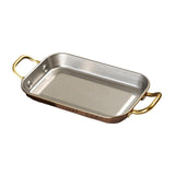 Maxbell Stainless Steel Serving Tray Retro Food Tray for Hamburger Meat French Fries L Retro Gold