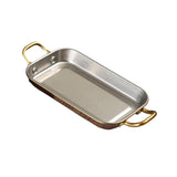 Maxbell Stainless Steel Serving Tray Retro Food Tray for Hamburger Meat French Fries L Retro Gold