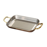 Maxbell Stainless Steel Serving Tray Retro Food Tray for Hamburger Meat French Fries L Retro Gold