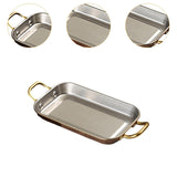 Maxbell Stainless Steel Serving Tray Retro Food Tray for Hamburger Meat French Fries L Retro Gold