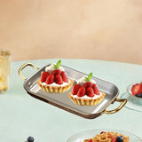 Maxbell Stainless Steel Serving Tray Retro Food Tray for Hamburger Meat French Fries L Retro Gold