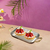 Maxbell Stainless Steel Serving Tray Retro Food Tray for Hamburger Meat French Fries L Retro Gold