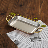 Maxbell Stainless Steel Serving Tray Retro Food Tray for Hamburger Meat French Fries L Retro Gold