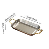 Maxbell Stainless Steel Serving Tray Retro Food Tray for Hamburger Meat French Fries L Retro Gold