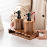 Maxbell Soap Dispenser Empty Gift Wooden Lotion Dispenser for Kitchen Home Apartment Small