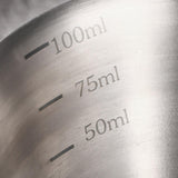 Maxbell Espresso Measuring Cup 100ml Capacity Pouring Cup for Kitchen Restaurant Tea Silver