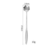 Maxbell 4Pcs Flower Spoon Set Tableware Drink Stirring Spoon Elegant Dessert Spoons Silver