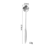 Maxbell 4Pcs Flower Spoon Set Tableware Drink Stirring Spoon Elegant Dessert Spoons Silver