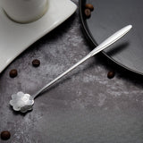 Maxbell 4Pcs Flower Spoon Set Tableware Drink Stirring Spoon Elegant Dessert Spoons Silver