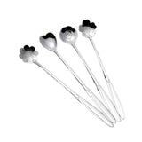 Maxbell 4Pcs Flower Spoon Set Tableware Drink Stirring Spoon Elegant Dessert Spoons Silver