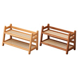 Maxbell Water Cup Display Rack Spice Rack 2 Tier Storage Shelf for Home Office Decor Wood
