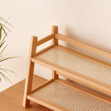 Maxbell Water Cup Display Rack Spice Rack 2 Tier Storage Shelf for Home Office Decor Wood