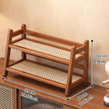 Maxbell Water Cup Display Rack Spice Rack 2 Tier Storage Shelf for Home Office Decor Brown