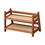 Maxbell Water Cup Display Rack Spice Rack 2 Tier Storage Shelf for Home Office Decor Brown