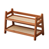 Maxbell Water Cup Display Rack Spice Rack 2 Tier Storage Shelf for Home Office Decor Brown