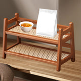 Maxbell Water Cup Display Rack Spice Rack 2 Tier Storage Shelf for Home Office Decor Brown