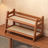 Maxbell Water Cup Display Rack Spice Rack 2 Tier Storage Shelf for Home Office Decor Brown