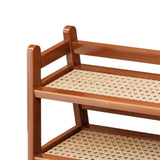 Maxbell Water Cup Display Rack Spice Rack 2 Tier Storage Shelf for Home Office Decor Brown