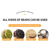 Maxbell Bean Sprouts Machine EU Plug 16W Automatic Bean Sprouts Maker for Mung Beans Intelligent Type