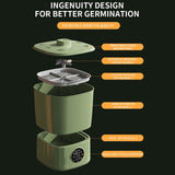 Maxbell Bean Sprouts Machine EU Plug 16W Automatic Bean Sprouts Maker for Mung Beans Intelligent Type