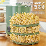 Maxbell Bean Sprouts Machine EU Plug 16W Automatic Bean Sprouts Maker for Mung Beans Intelligent Type
