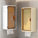 Maxbell Tissue Holder Decor with Lid Bathroom Storage Rack for Home Kitchen Restroom White Clear Black