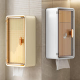 Maxbell Tissue Holder Decor with Lid Bathroom Storage Rack for Home Kitchen Restroom Yellow Clear Brown
