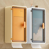 Maxbell Tissue Holder Decor with Lid Bathroom Storage Rack for Home Kitchen Restroom Yellow Clear Brown