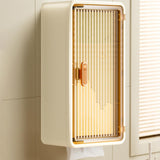 Maxbell Tissue Holder Decor with Lid Bathroom Storage Rack for Home Kitchen Restroom Yellow Clear Brown