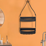 Maxbell Hanging Shower Basket Holder for Large and Small Bottles Home Bathroom Black