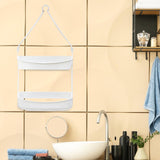 Maxbell Hanging Shower Basket Holder for Large and Small Bottles Home Bathroom White