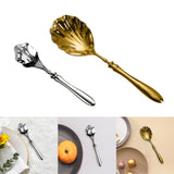 Maxbell Serving Spoon Shell Shape Multifunctional for Home Restaurant Family Dinners silver small