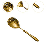 Maxbell Serving Spoon Shell Shape Multifunctional for Home Restaurant Family Dinners gold large