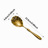 Maxbell Serving Spoon Shell Shape Multifunctional for Home Restaurant Family Dinners gold large