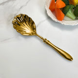 Maxbell Serving Spoon Shell Shape Multifunctional for Home Restaurant Family Dinners gold large