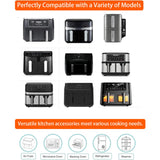 Maxbell Silicone Air Fryer Liner Non Stick for Oven 9 inch Rectangular Basket Insert Gray