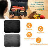 Maxbell Silicone Air Fryer Liner Non Stick for Oven 9 inch Rectangular Basket Insert Gray
