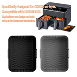 Maxbell Silicone Air Fryer Liner Non Stick for Oven 9 inch Rectangular Basket Insert Gray