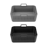 Maxbell Silicone Air Fryer Liner Non Stick for Oven 9 inch Rectangular Basket Insert Gray