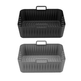Maxbell Silicone Air Fryer Liner Non Stick for Oven 9 inch Rectangular Basket Insert Gray
